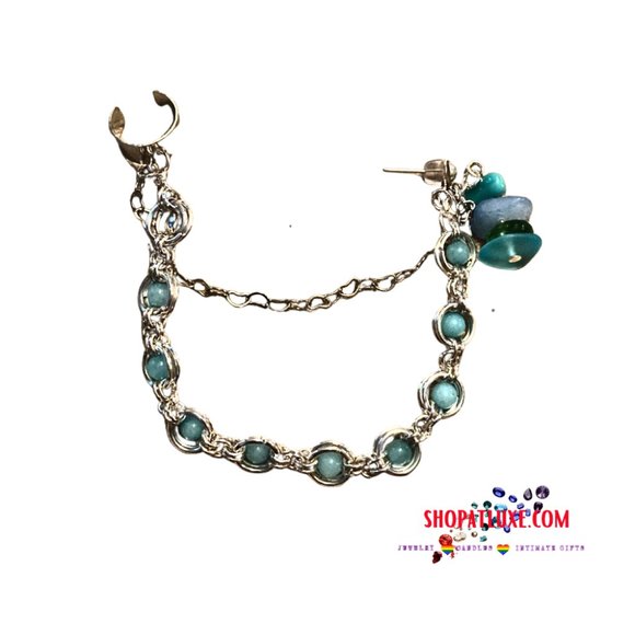 Sea Glass Summer Ear Cuff Earring - Picture 3 of 3